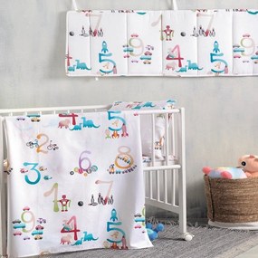Σεντόνια Βρεφικά (Σετ 3τμχ) Numbers Multi Ρυθμός Cradle 120x160cm 100% Cotton