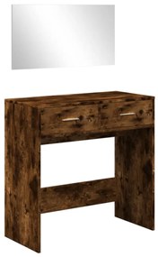 Μπουντουάρ με Καθρέφτη Καπνιστή Δρυς 80 x 39 x 80 εκ. - Καφέ