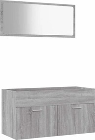vidaXL Σετ Επίπλων Μπάνιου 2 Τεμαχίων Γκρι sonoma από Τεχν. Ξύλο