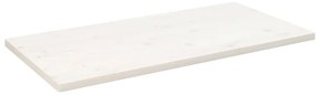 vidaXL Επιφάνεια Τραπεζιού Ορθογ. Λευκή 110x55x2,5 εκ. από Μασίφ Πεύκο