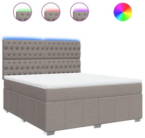 vidaXL Κρεβάτι Boxspring με Στρώμα Taupe 180x200 εκ. Υφασμάτινο