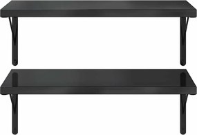 vidaXL Ράφια Τοίχου 2 τεμ. Μαύρο 75x40 εκ. Ανοξείδωτο Ατσάλι