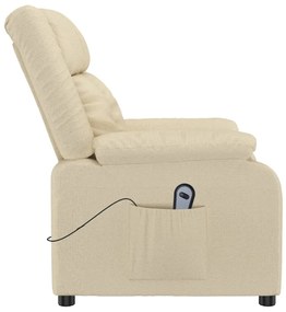vidaXL Πολυθρόνα Ανακλινόμενη Ηλεκτρική Κρεμ Υφασμάτινη