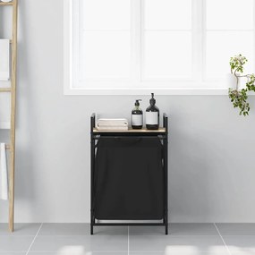 vidaXL Καλάθι Απλύτων με 1 Θήκη και Ράφι από Ξύλο Sonoma Δρυς