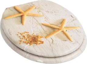 vidaXL Κάλυμμα Λεκάνης με Καπάκι Soft Close Σχέδιο Αστερίες από MDF