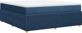 vidaXL Κρεβάτι Boxspring με Στρώμα Μπλε 180x200 εκ. Υφασμάτινο