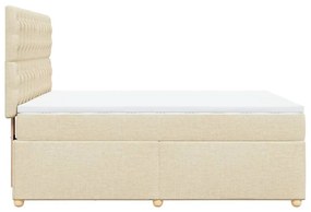 ΚΡΕΒΑΤΙ BOXSPRING ΜΕ ΣΤΡΩΜΑ ΚΡΕΜ 160X200 ΕΚ. ΥΦΑΣΜΑΤΙΝΟ 3293643