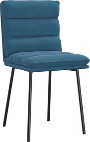 vidaXL Καρέκλες Τραπεζαρίας 4 τεμ. Μπλε Βελούδινες