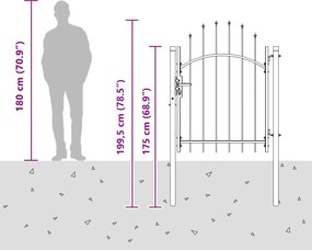 vidaXL Πύλη Κήπου WOERDEN 150 x 100 cm Ατσάλι Γκρι Κλειδώσιμο