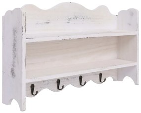 vidaXL 284235  Wall Mounted Coat Rack White 50x10x30 cm Wood