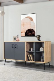 Κονσόλα Sapphire Δρυς / Ανθρακί SOGRO 160x44x20