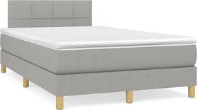 vidaXL Κρεβάτι Boxspring με Στρώμα &amp; LED Αν.Γκρι 120x190εκ. Υφασμάτινο