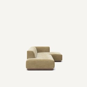 Γωνιακός XL καναπές αριστερός από βελούδο stonewashed, JACOPO