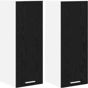 vidaXL Κρεμαστό ντουλάπι 2 pcs Μαύρος Δρυς και Λευκό 30 x 31 x 80 εκ.