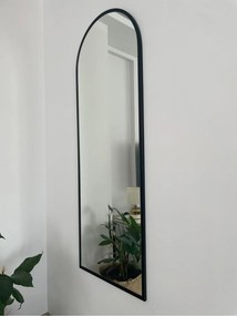 Stewehome Οβάλ καθρέφτης χωρίς βάση με μεταλλικό πλαίσιο Μαύρο 140x50x1.5 cm