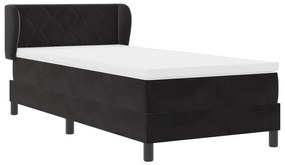 vidaXL Κρεβάτι με Στρώμα Μαύρο 90x190 εκ Βελούδο
