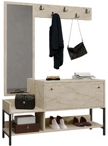 Έπιπλο Εισόδου Nonso 793ELG3910 120x35x70cm Travertine Beige Μοριοσανίδα, Μελαμίνη