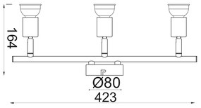 ΣΠΟΤ ΙΙΙ ΛΕΥΚΟ ΜΑΤ 3 Χ GU10 TRINITY - Μέταλλο - MC634WH3