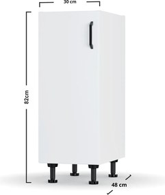 Modest Κάτω Ντουλάπι Λευκό 30x48x82cm