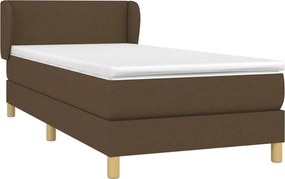 vidaXL Κρεβάτι Boxspring με Στρώμα Σκούρο Καφέ 100x200 εκ. Υφασμάτινο