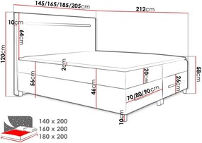 Επενδυμένο κρεβάτι Enter-Leuko-140 x 200