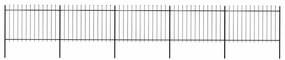 vidaXL Κάγκελα Περίφραξης με Λόγχες Μαύρα 8,5 x 1,2 μ. από Χάλυβα