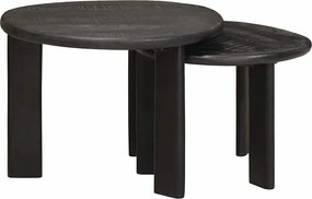 vidaXL Τραπεζάκια Καφέ Στερεών 2 pcs Λευκό Στερεό ξύλο μάνγκο