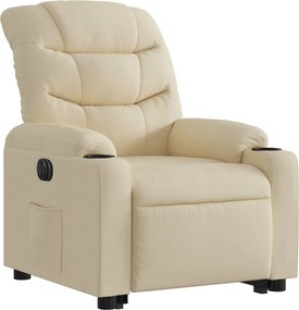 vidaXL Πολυθρόνα Ηλεκ. Ανακλινόμενη με Ανύψωση Κρεμ Υφασμάτινη