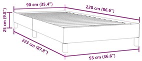 Κρεβάτι Boxspring χωρίς Στρώμα Ροζ 90x220 εκ. Βελούδινο - Ροζ