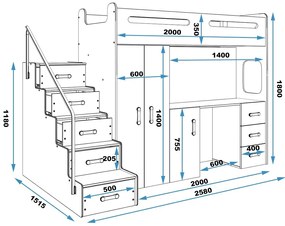 Κουκέτα Steps plus-Leuko-Roz