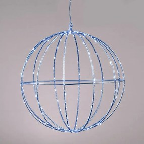 Διακοσμητικό LED 3D Silver Ball-Διάμετρος: 40 εκ.-Blue