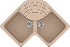 Sanitec Classic 310 (83x83×50) - Γωνιακος Γρανιτένιος νεροχύτης - Granite SAND