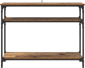 vidaXL Τραπέζι κονσόλας με ράφι Παλιό Ξύλο 100 x 29 x 75 εκ.