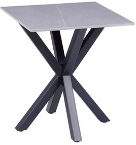 ΒΟΗΘΗΤΙΚΟ ΤΡΑΠΕΖΑΚΙ ΣΑΛΟΝΙΟΥ HM9471.05 GREY MARBLE TOP-ΜΑΥΡΗ ΜΕΤΑΛ.ΒΑΣΗ 50x50x55Yεκ.