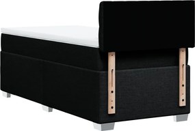 vidaXL Κρεβάτι Boxspring με Στρώμα Μαύρο 90x200 εκ. Υφασμάτινο