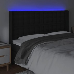 Κεφαλάρι Κρεβατιού LED Μαύρο 203x16x118/128 εκ. Συνθετ. Δέρμα 3124156