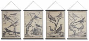 Καμβάς DKD Home Decor Πουλιά 60 x 2 x 90 cm Cottage (4 Τεμάχια)