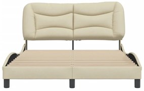 vidaXL Σκελετός Κρεβατιού Χωρίς Στρώμα Κρεμ 120x200 εκ. Υφασμάτινο