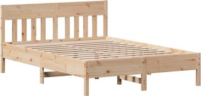 vidaXL Bed Frame Φυσικό 120 x 190 cm Solid pine wood and plywood