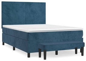 ΚΡΕΒΑΤΙ BOXSPRING ΜΕ ΣΤΡΩΜΑ ΣΚΟΥΡΟ ΜΠΛΕ 140X190 ΕΚ. ΒΕΛΟΥΔΙΝΟ 3137723