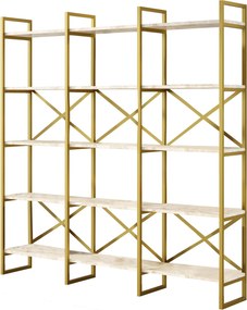 Βιβλιοθήκη Λευκό Μάρμαρο / Χρυσό REVE 170x30x175