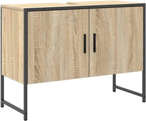 vidaXL Σετ Επίπλων Μπάνιου με ράφι 3 pcs Καφέ Επεξεργασμένο ξύλο