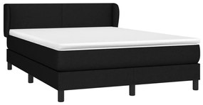 vidaXL Κρεβάτι Boxspring με Στρώμα Μαύρο 140x200 εκ. Υφασμάτινο