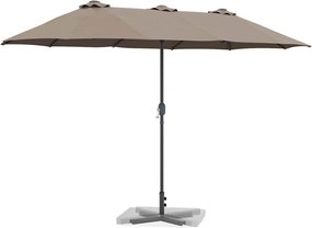 vidaXL Ομπρέλα Κήπου Taupe 370 x 197 x 239 εκ.