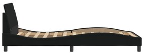 Πλαίσιο Κρεβατιού με Κεφαλάρι Μαύρο 100x200 εκ. Υφασμάτινο - Μαύρο