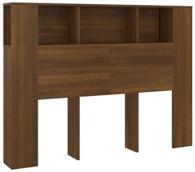 vidaXL Κεφαλάρι Με Αποθηκευτικό Χώρο Καφέ Δρυς 140x18,5x104,5 εκ.