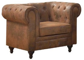 Πολυθρόνα Chesterfield Brown E942,1 110X82X77 cm Ξύλο,Ύφασμα