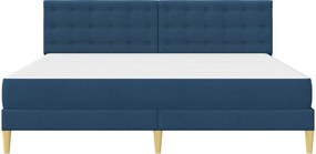 vidaXL Σκελετός κρεβατιού με στρώμα Μπλε 200 x 200 cm Ύφασμα