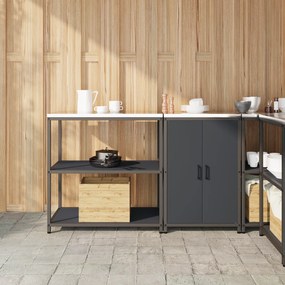 vidaXL Σετ Αποθήκευσης Κουζίνας 2 pcs Ανθρακί 150 x 50 x 92 εκ.