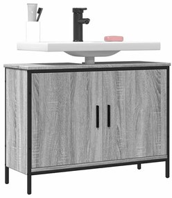 vidaXL Ντουλάπι Νιπτήρα Μπάνιου Γκρι Sonoma 80x30x60 εκ. Επεξ. Ξύλο